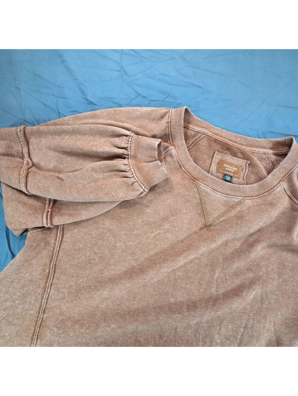 American Eagle Outfitters mineral-washed long-sleeve sweatshirt mini dress